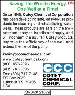 Cotey Chemical, Water Well Rehabilitation