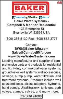 Baker Water Systems, Campbell, Monitor Residential, Water Well Accessories