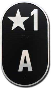 Star 1 - Elevator Jamb Plate Sign with Braille and Raised Number-Elevator Floor Number Sign(Black)