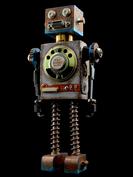 retro robot sculpture art astronaut