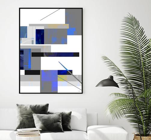 Geometric Art, #abstract art, #geometric, #blue art, #wallart, #design, #dubois art, #modern Art