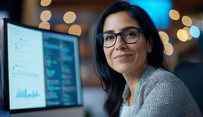 Image of professional working with a desktop