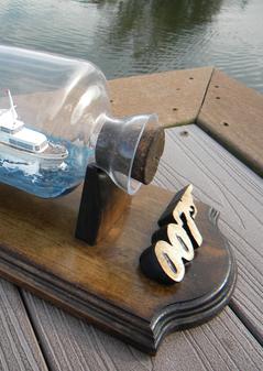 How to make a easy DIY ship in a bottle replica of any yacht. Image is from 007 James Bond Thunderball movie. www.DIYeasycrafts.com
