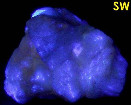 fluorescent phosphorescent Terlingua CALCITE, Terlingua, Terlingua Mining District, Brewster County, Texas, USA - ex Richard Eisenman "Highland Rocks"