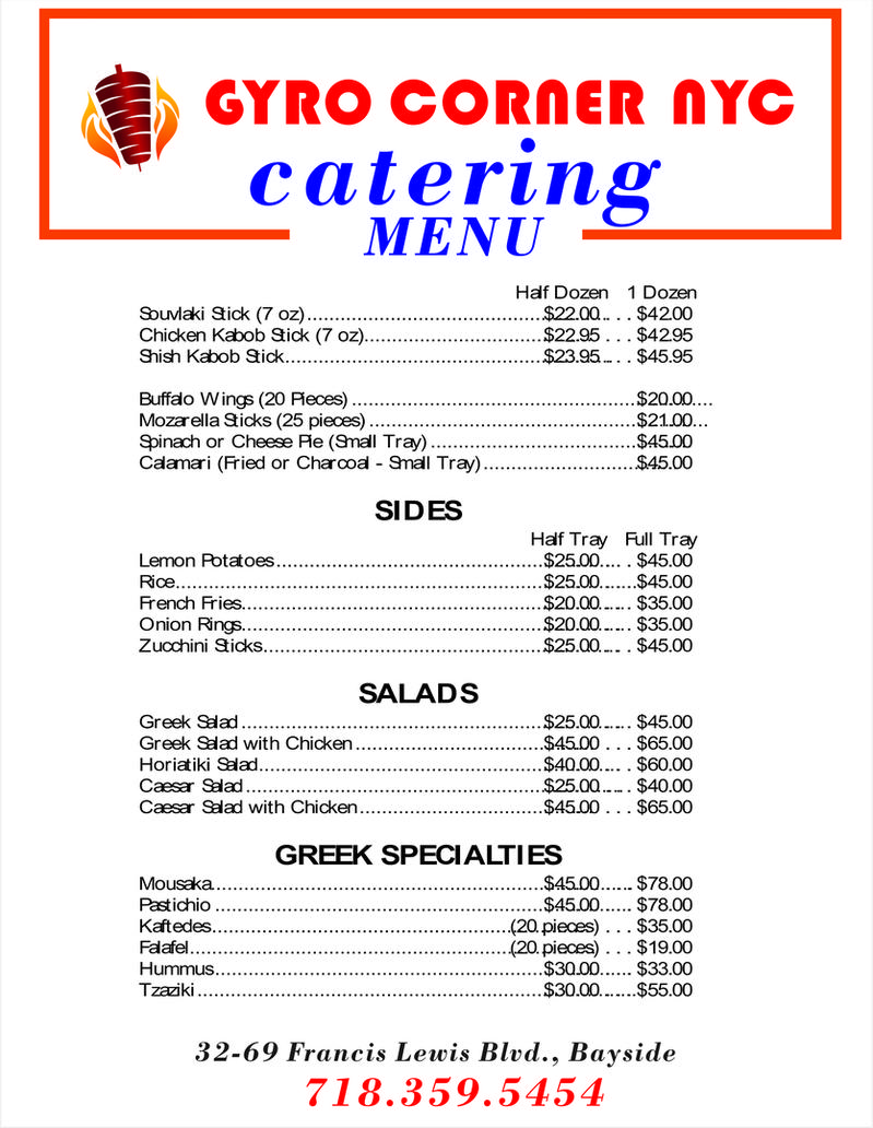 Catering Menu