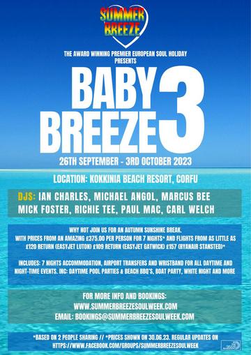 BABY BREEZE 3, CORFU. 26th Sep-3rd Oct 2023