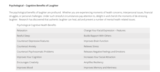 The Benefits of Laughter