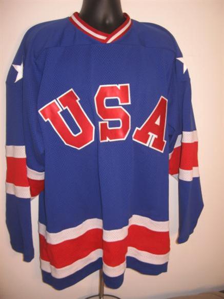 Any Name Number Team USA Miracle on Ice Retro Custom Hockey Jersey Blue