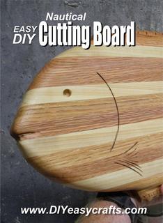 How to easily make beautiful butchers block fish shaped cutting boards. FREE step by step instructions. www.DIYeasycrafts.com
