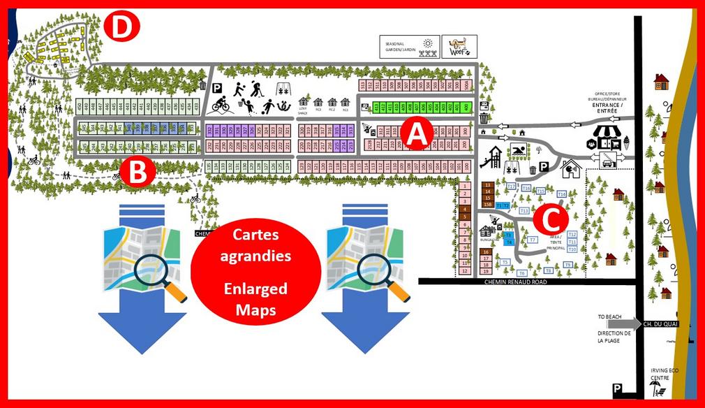 Bouctouche Baie Chalets & Camping Campground Map