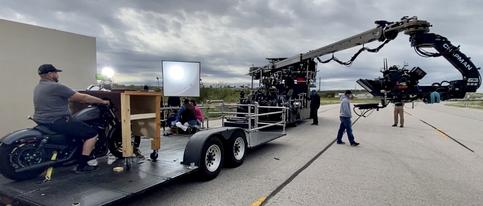 Teleprompter USA 12inch on JIB & moving platform for political spot