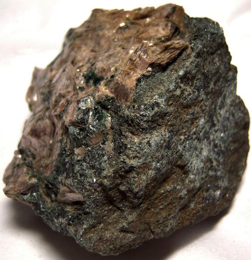 Margarite mica, Emery Corundum, actinolite, magnetite, Chester Emery Mines, Chester, Hampden County, Massachusetts, USA