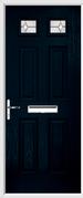 4 Panel 2 Square Composite Door regal opal glass