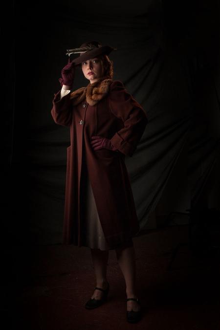 1940/50's Ladies Winter Wear with fur collared wool coat