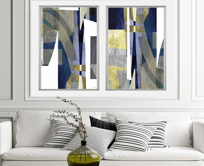 Blue, gray and green abstract art, #abstract art