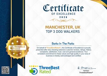 Best Manchester dog Walker certificate 2026