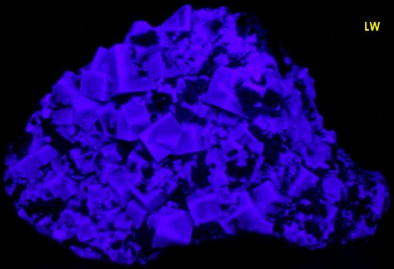 fluorescent FLUORITE, GALENTA, QUARTZ - Rogerley Mine, Rogerley Quarry, Stanhope, Frosterley, Weardale, North Pennines, County Durham, England, United Kingdom