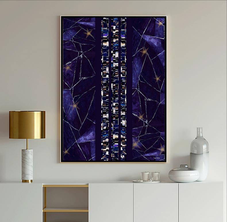 Blue and White Abstract Art - "Under The Stars"ry"