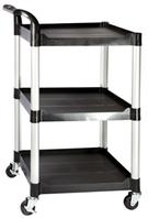 3 shelf plastic utility carts manufacturer, 2 tier quality service trolley