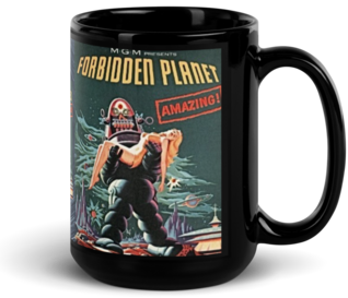 Forbidden Planet Black Glossy ​Coffee/Tea Mug by Spiz