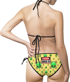 "Area 51 Fun Alien Motif" Women's Bikini Swimsuit ​Yellow