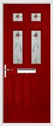 2 Panel 4 Square Composite Door fusion art glass