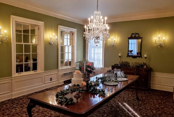 elegant dining room setting for micro wedding toast in Minneapolis MN