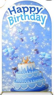 BLUE HAPPY BIRTHDAY BACKDROP ARCH COVER