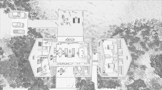 Lake House 3DGreenPlanetArchitects.com 3D plan sketch