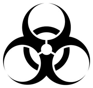 Biohazard symbol representing the dangers of suicide