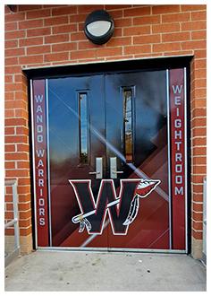 adhesive vinyl full print door wrap
