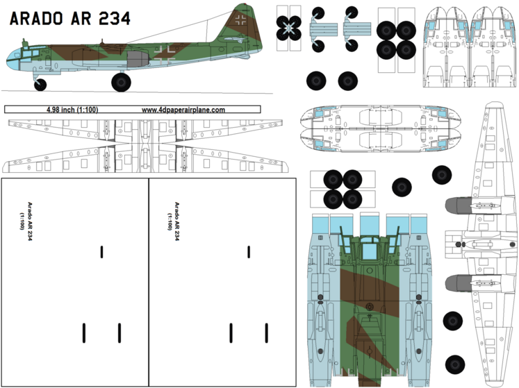 4D model template of Arado Ar234.