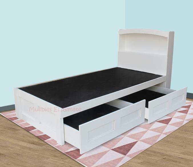 Base cama matrimonial con cajonera - Inner Home