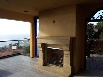 Cast Stone Fireplace Mantel in Laguna Beach