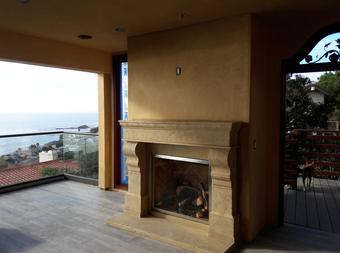 Cast Stone Fireplace Mantel in Laguna Beach
