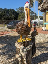 large pelican statue
