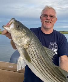 Striped bass topside skinny water fishing. www.Bluedayzgear.com