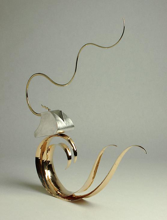 Teapot on the Creast of a Wave. Silversmith Kevin O'Dwyer. Racine Museum