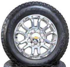 2025 CHEVY 2500HD LTZ 20" 12 - SPOKE POLISHED WHEELS WITH GOODYEAR WRANGLER TRAILRUNNER AT TIRES