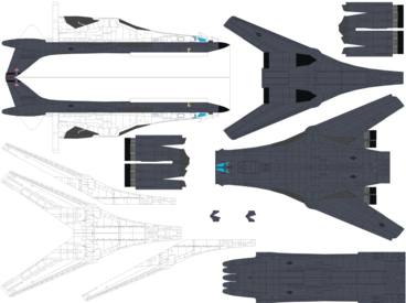 4D model template of Rockwell B-1B Lancer