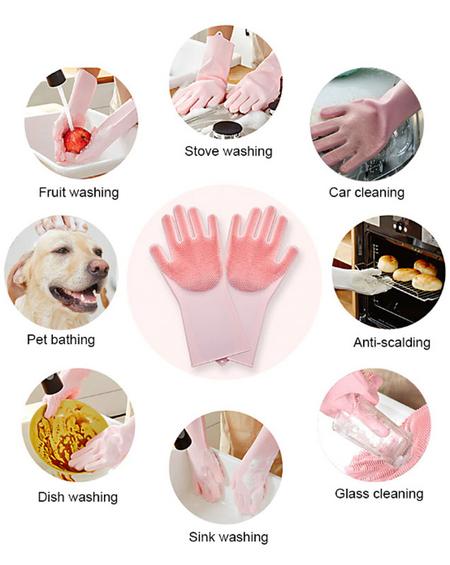 silicone scrubber magic gloves in Pakistan for dish washing, car cleaning, pet bathing, fruit washing, stove washing, cloth washing, glass cleaning and as anti-scalding