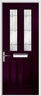 2 panel 2 square composite door regal opal glass