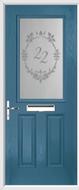 2 Panel 1 Square Composite Door sandblast glass