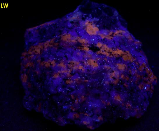 fluorescent SCAPOLITE and PLAGIOCLASE Albite-Anorthite, BIOTITE mica, CORUNDUM Sapphire - York River area, Dungannon Township, Hastings Co., Ontario, Canada