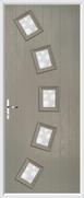 5 Square Arch Composite Door bubbles glass