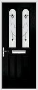 2 Panel 2 Arch Composite Door fusion art glass