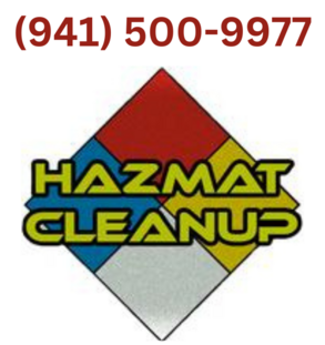 Hazmat Cleanup logo along with our Sarasota phone number.