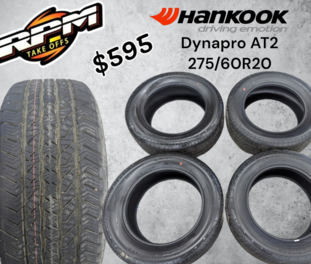 New Takeoff p275/60R20 Hankook Dynapro AT2 Tires! Set of 4!