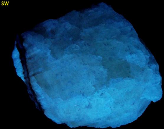 fluorescent phosphorescent CALCITE crystals - closed locality - Meckley's Quarry, Mandata, Northumberland County, Pennsylvania, USA - ex Franklin Mineral Museum