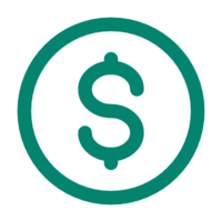 Vector art style dollar sign inside circle